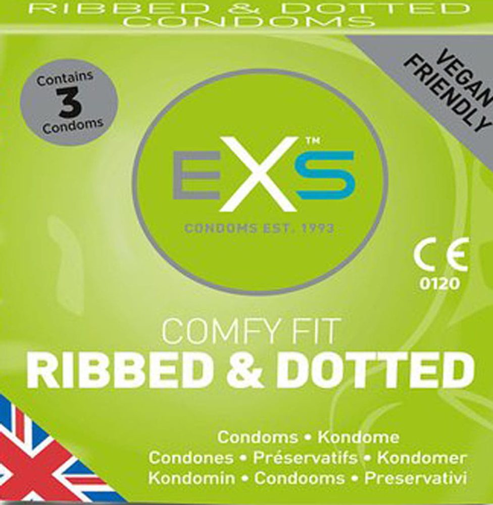 EXS Ribbed and Dotted Condoms 3 ks