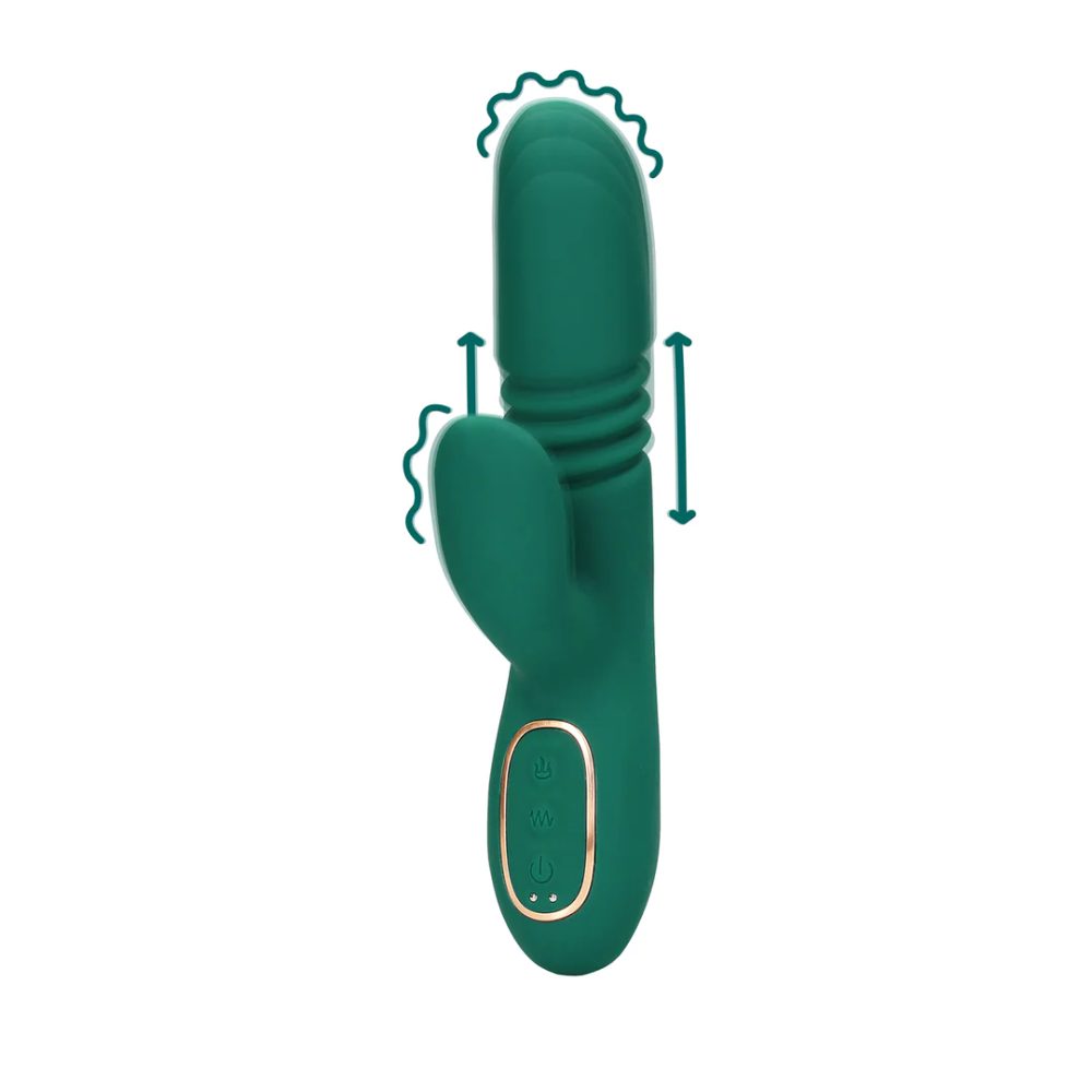 Loveline Thrusting and Warming Rabbit Vibrator - Ancient Sea (obrázek 3)