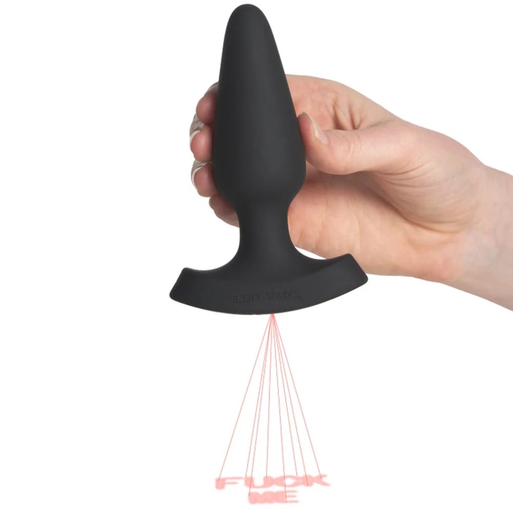 E-shop Booty Sparks Laser Fuck Me Medium Anal Plug with Remote Control Black