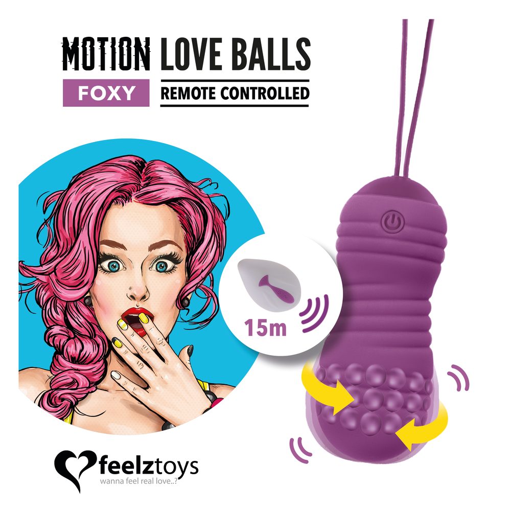 Levně FeelzToys Remote Controlled Motion Love Balls Foxy