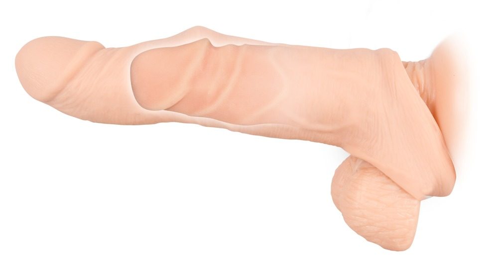 Levně Nature Skin Penis Sleeve with Extension 21 cm