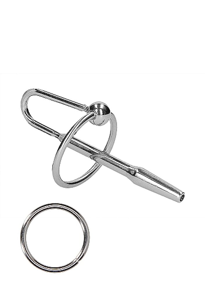 Levně Ouch! Urethral Sounding Metal Plug with Ring