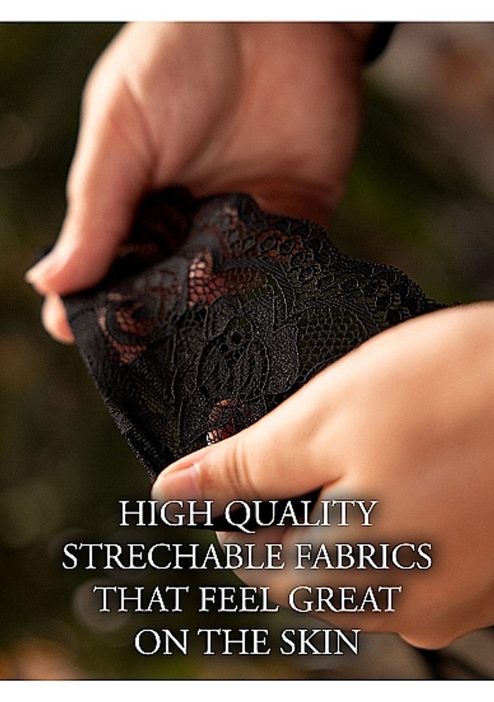 Le Désir Belle Elastic Lace Garter with Golden Details (obrázek 17)