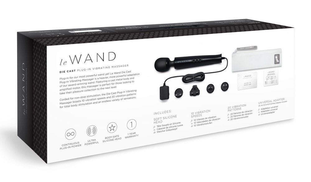 Le Wand Die Cast Plug in Vibrating Massager Black (obrázek 8)