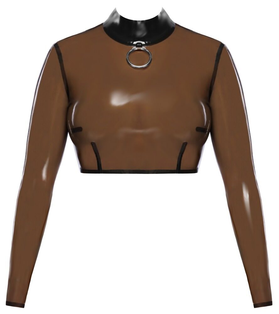 Latexový transparentní crop-top - M