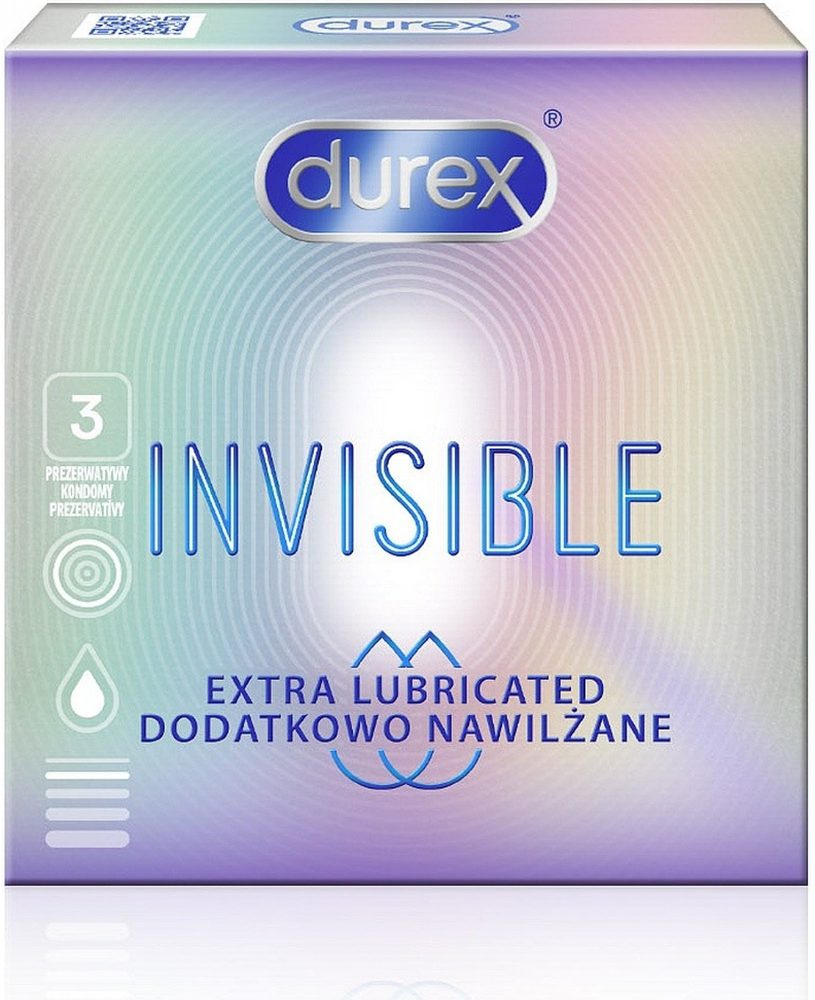 Levně Durex Invisible Extra Lubricated 3 ks
