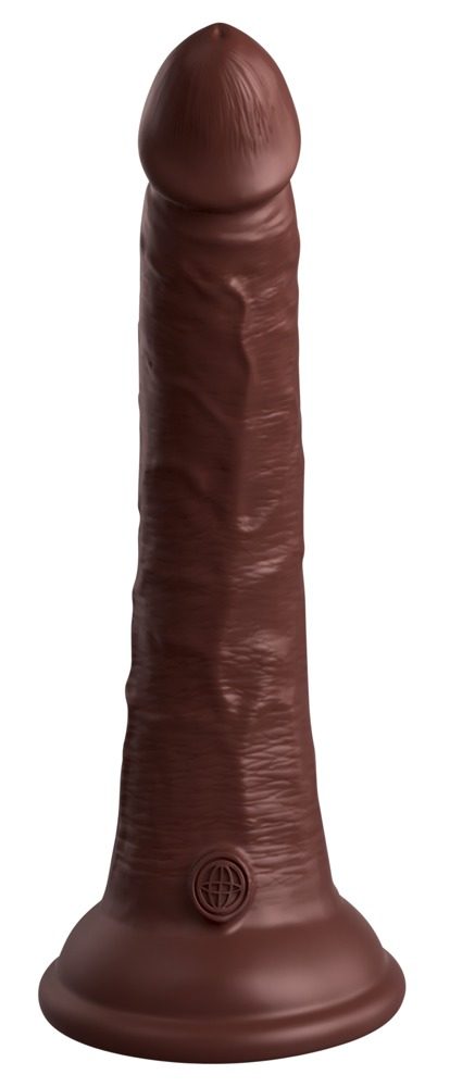 Levně Pipedream King Cock Elite 7 Silicone Dual Density Cock Brown