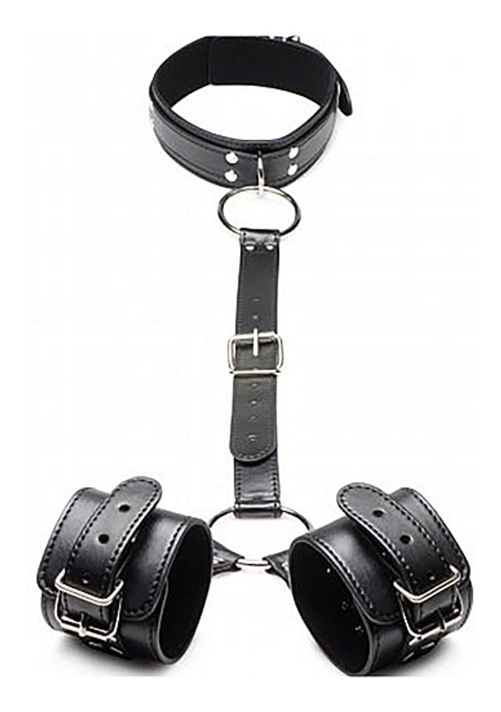 Levně Strict Collar with Cuffs Restraint Set Black