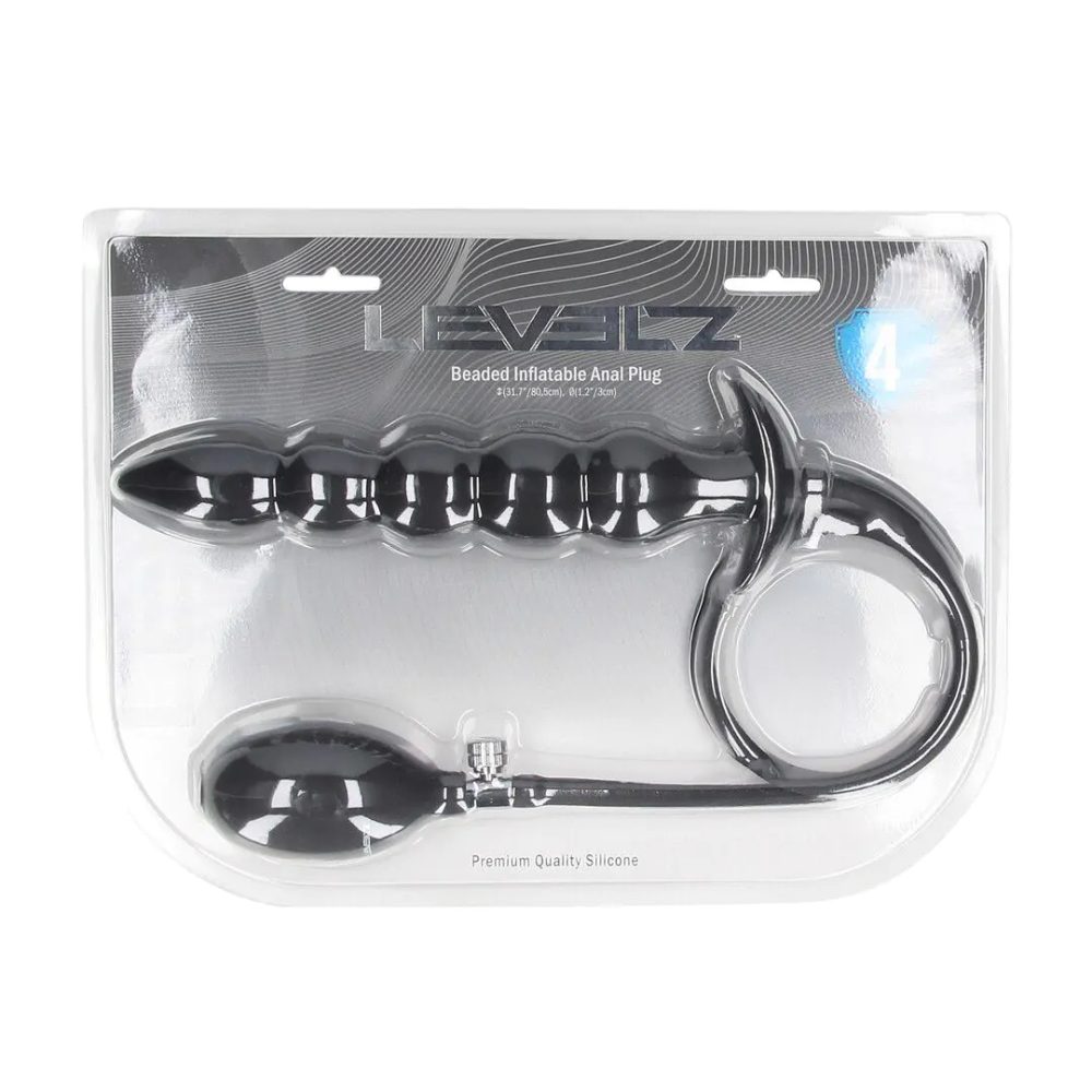 LEVELZ Beaded Inflatable Silicone Anal Plug Black (obrázek 5)