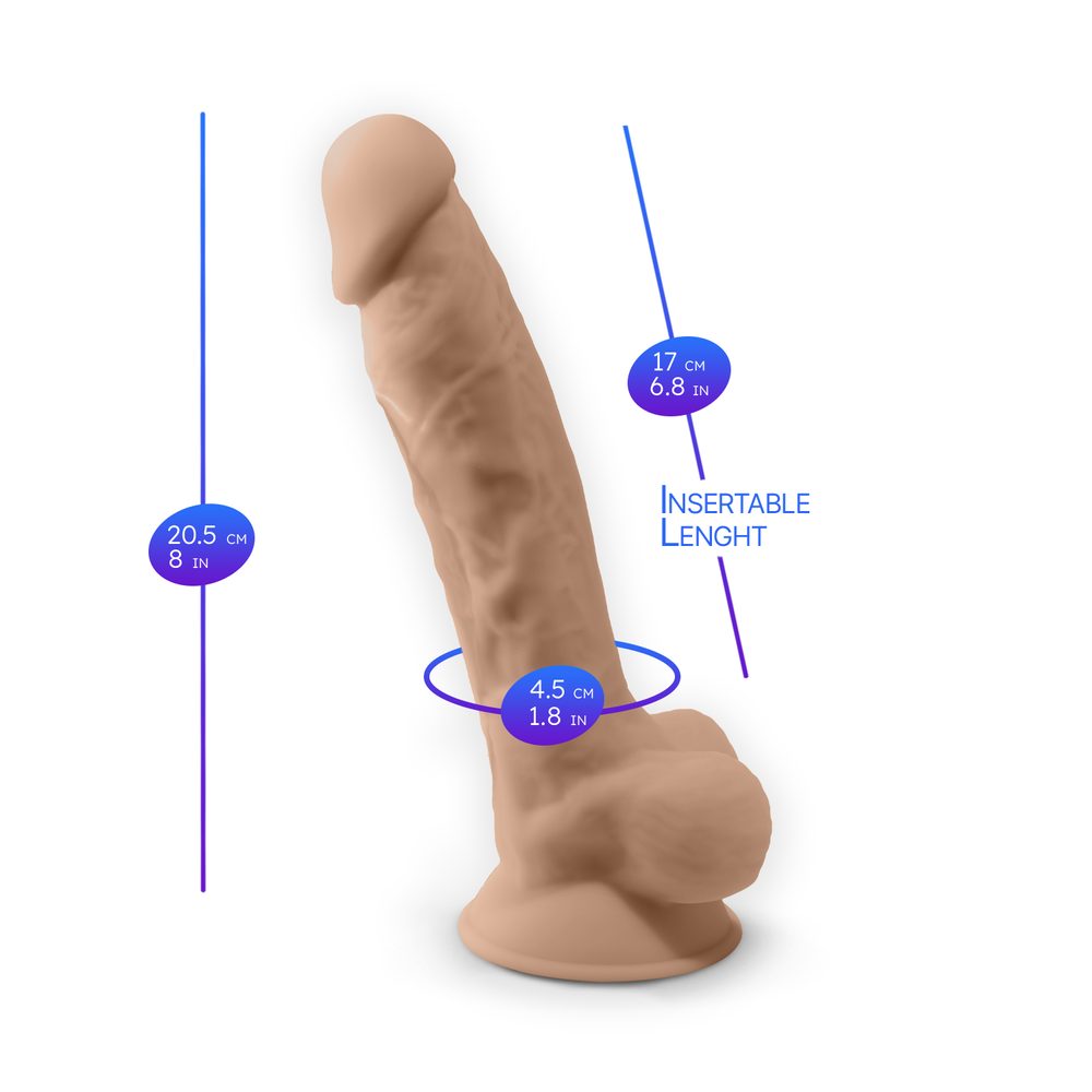 SilexD Model 1 Vibrating Premium Silicone Dual Density Dildo 8" Flesh + dálkové ovládání (obrázek 7)