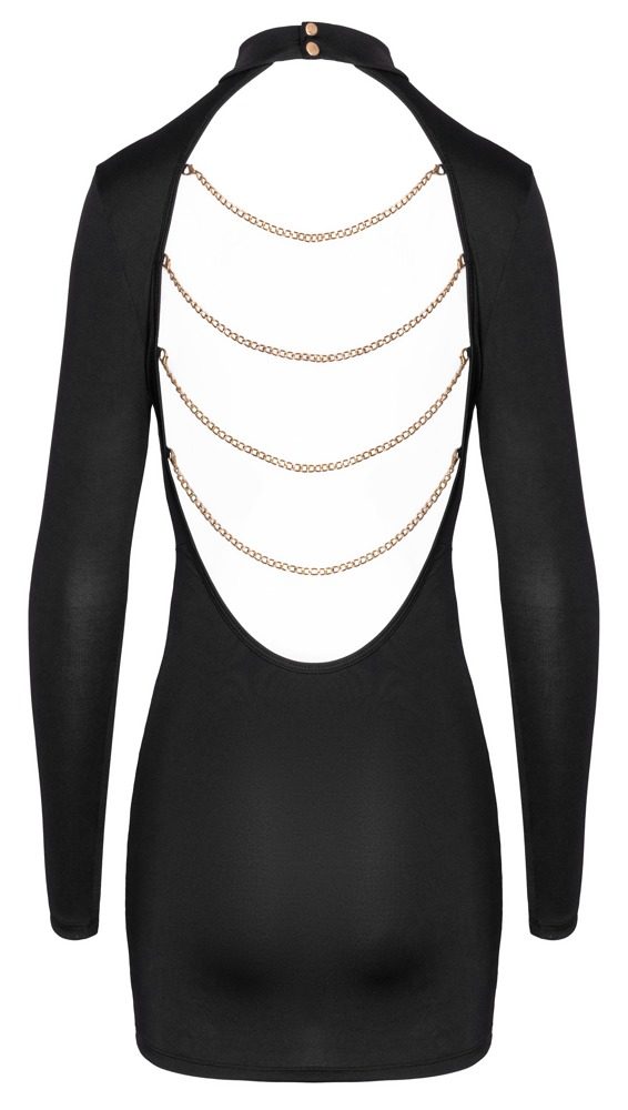 Cottelli Open Back Tight-fitting Mini Dress with Long Sleeves - M (obrázek 8)