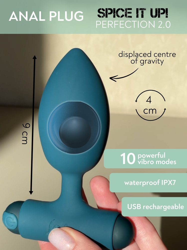 Anální kolík s dobíjecí kulkou Spice it Up Perfection 2.0 (obrázek 4)