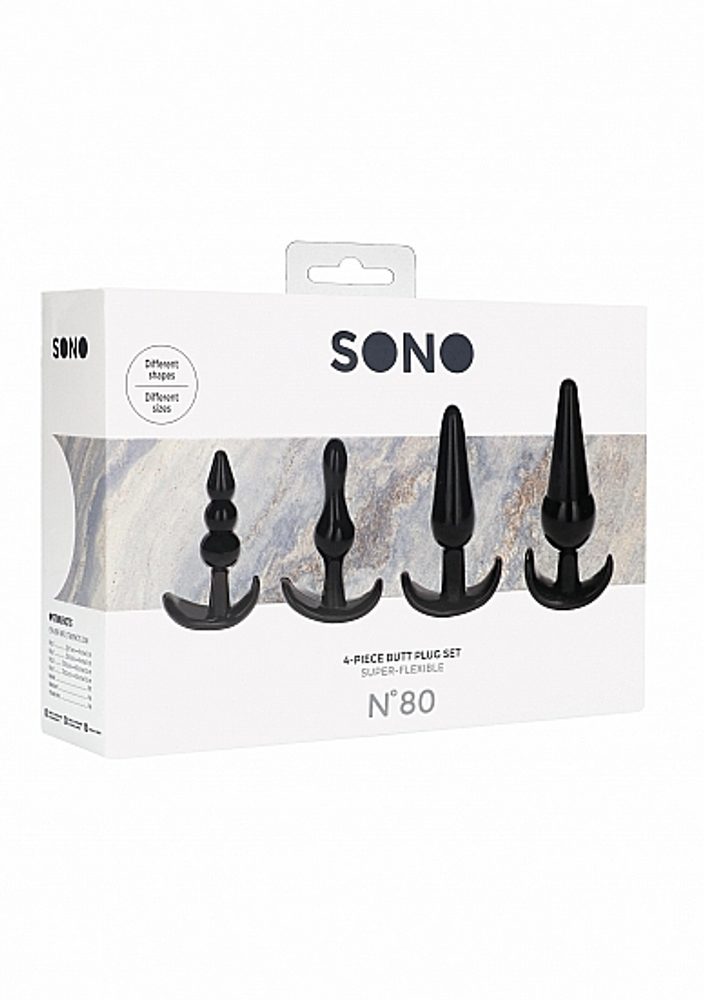Sono No.80 4-Piece Butt Plug Set Black