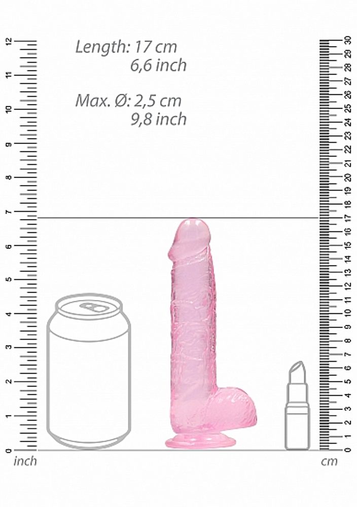 Shots Toys Shots REALROCK Realistic Dildo with Balls Pink 15 cm (obrázek 3)