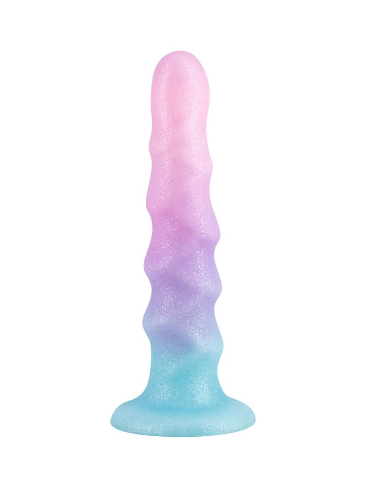 Levně Lola Flow Unicorn silikonové dildo s vroubky 17 cm