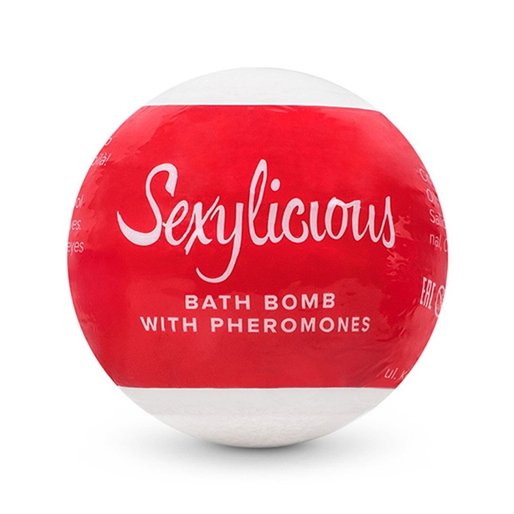 Levně Obsessive Sexylicious BATH BOMB WITH PHEROMONES 100 g - červená - 100g