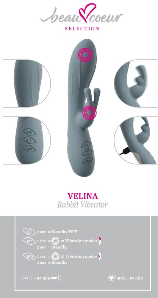 beau coeur Velina Rabbit Vibrator (obrázek 8)