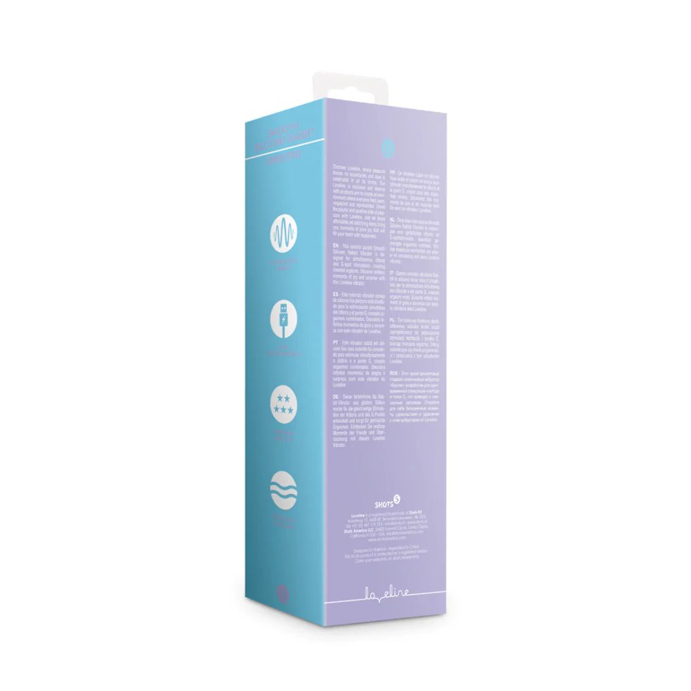 Loveline Smooth Silicone Rabbit Vibrator - Digital Lavender (obrázek 10)