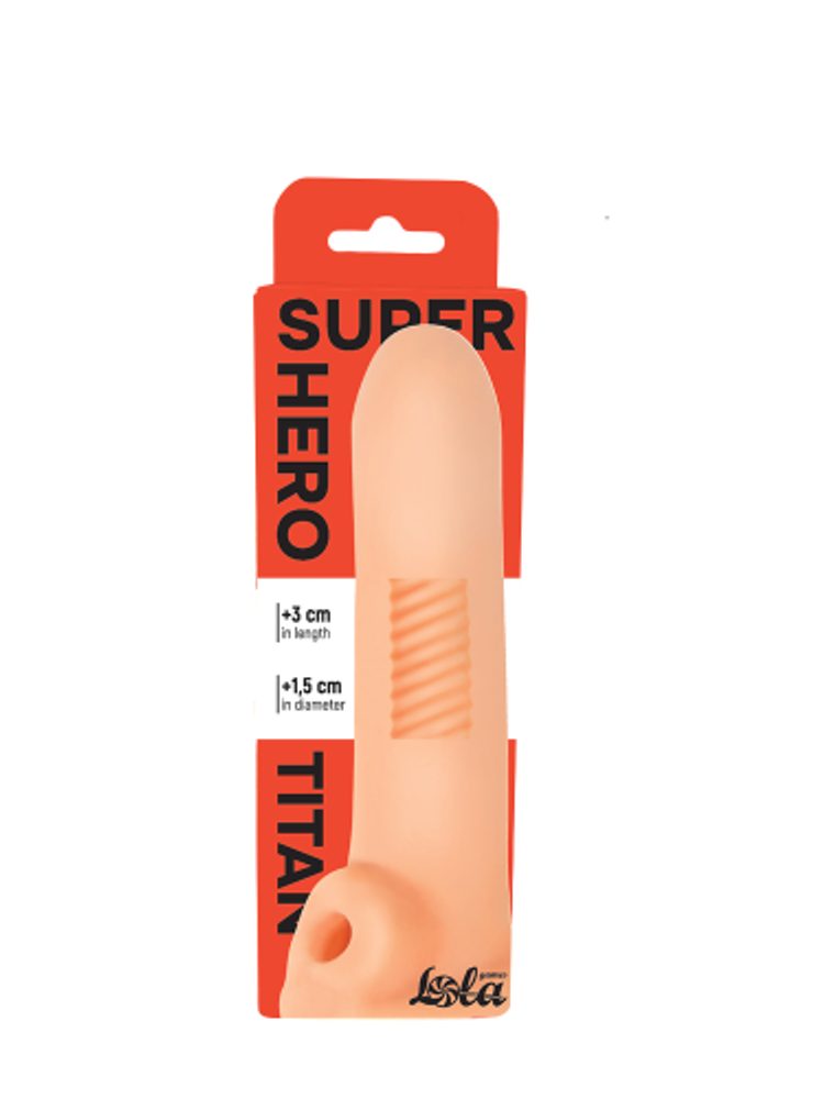 Lola Games Penis sleeve Super Hero Titan Beige (obrázek 7)