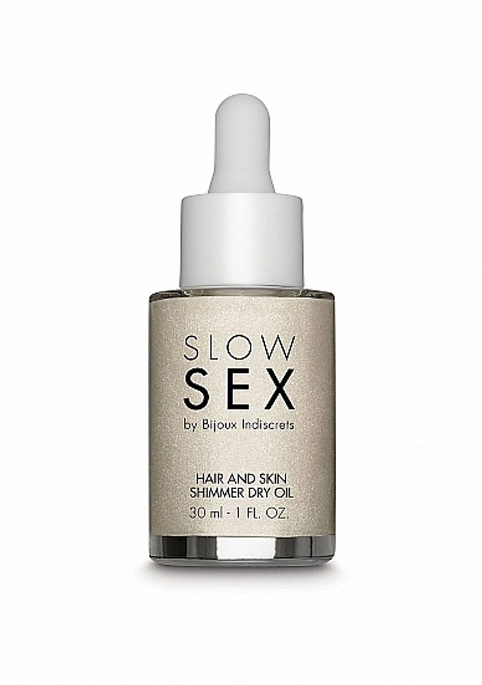 Levně Bijoux Indiscrets Slow Sex Hair And Skin Shimmer Dry Oil 30ml