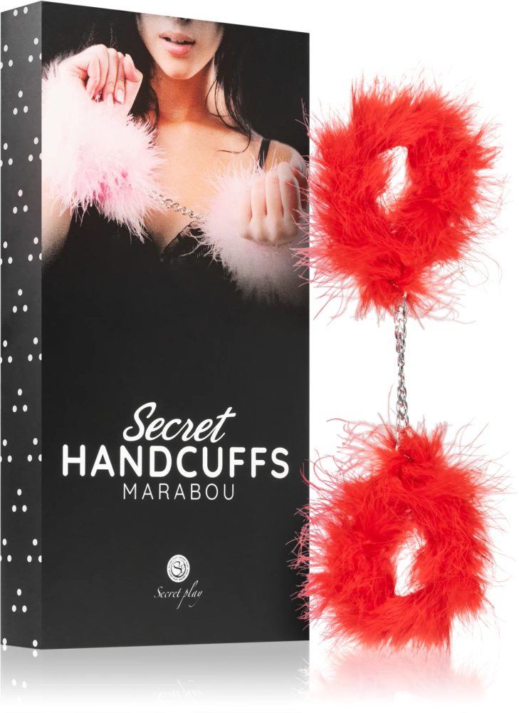 Levně Secret Play Red Marabou Handcuffs