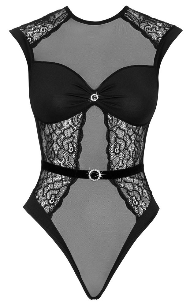 Cottelli Seductively Transparent Body 2645025 Black - L/XL (obrázek 4)