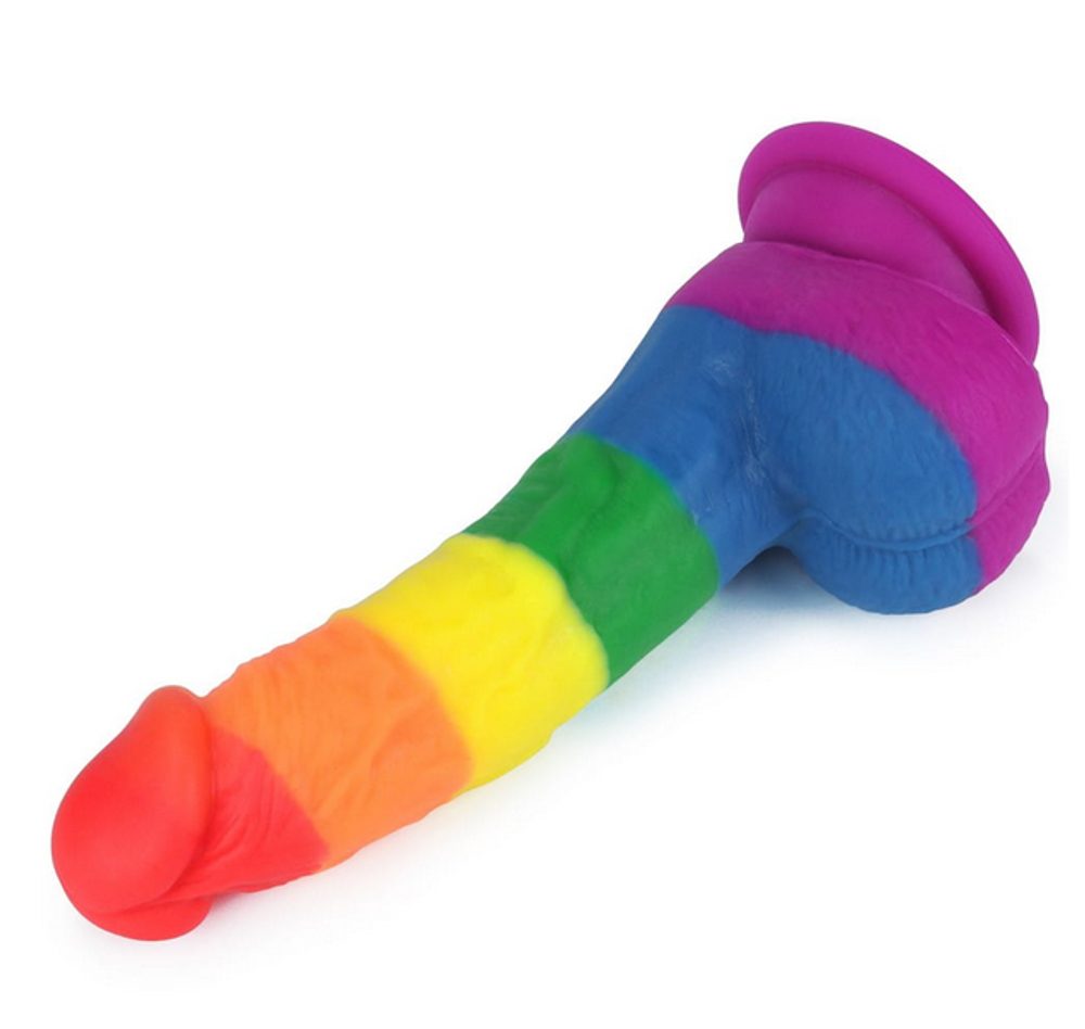 Levně Lovetoy PRIDER LGBT rainbow dildo 8"