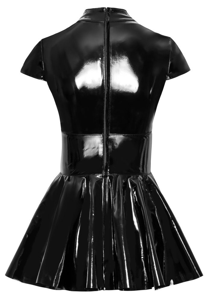 Black Level Vinyl Mini Dress with Short Sleeves 2851806 Black - XL (obrázek 10)