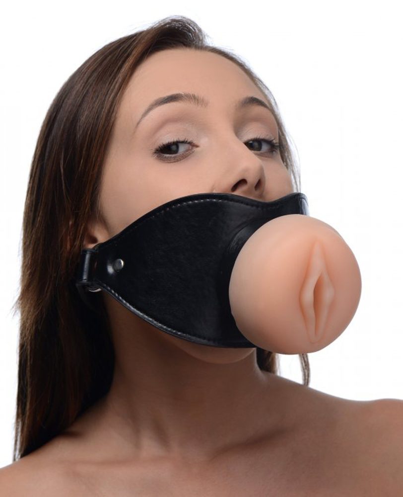 Levně Master Series Pussy Face Oral Sex Mouth Gag