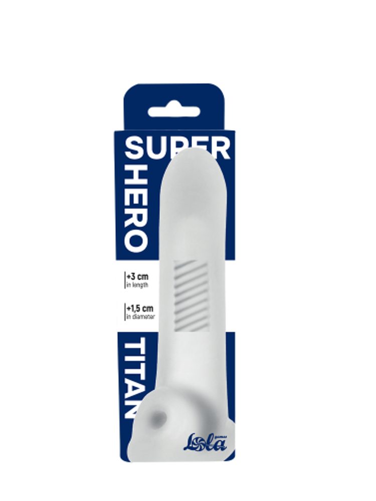 Lola Games Penis sleeve Super Hero Titan White (obrázek 7)