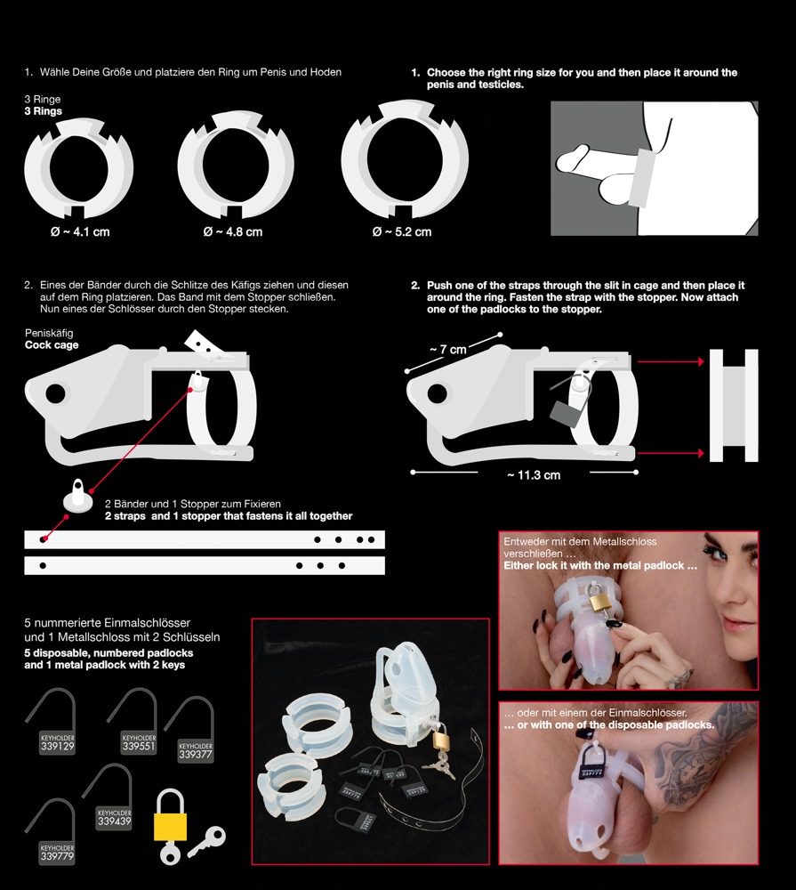 Pánský silikonový pás cudnosti Cock Cage Set (obrázek 6)