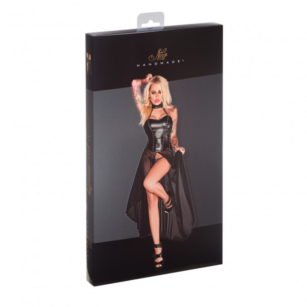 Noir Handmade Dlouhé extravagantní šaty s úplným rozparkem – L