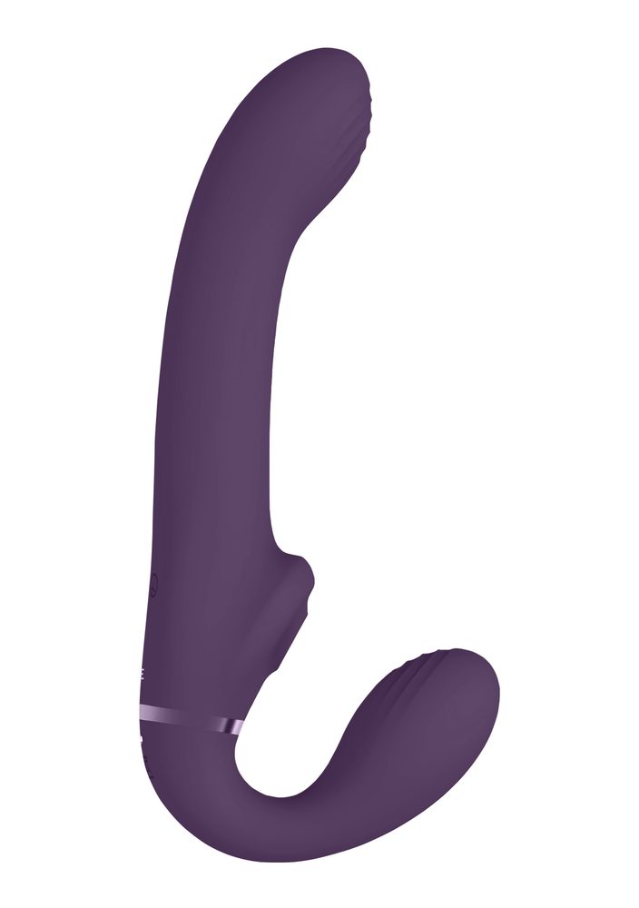 VIVE Ai Dual Vibrating & Air Wave Tickler Strapless Strapon Purple