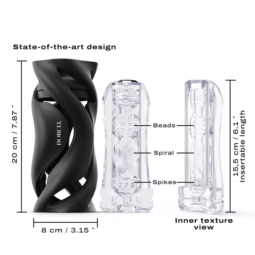 Dorcel Deep Blow Masturbator with Sleeve Black (obrázek 6)