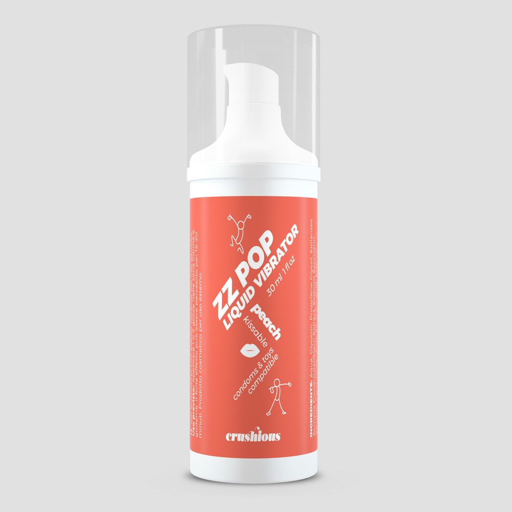 Crushious Zz Pop Liquid Vibrator Peach Aroma 30ml (obrázek 3)