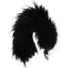 Rouge Medium Butt Plug Tail, Black Real Fur