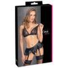 Cottelli Delicate Lace Wireless Bra & Crotchless Suspender Set 2215675