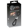 Rebel Heavy Rope Cock Strap with 2 Loops Black