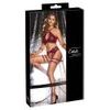 Cottelli Wireless Bra & Crotchless Suspender Thong Matte Look Set with Handcuffs