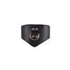 Leather V collar with ring - black