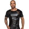 Noir Handmade H056 Men's T-Shirt Made of Powerwetlook with 3D Net Inserts