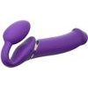 Strap-on-me 3 Motors Vibrating Silicone Bendable Strap-On Purple M