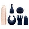 Pillow Talk Secrets Choices 6 Piece Mini Massager Set Navy Blue Rose Gold