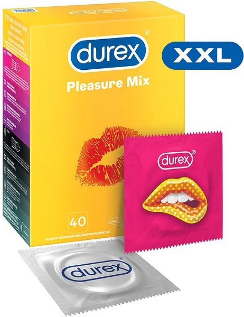 Durex Pleasure MIX 40 ks - Stimulation condoms - Sexshop Prague