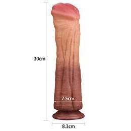 LoveToy Dual Layered Platinum Silicone 12" Cock