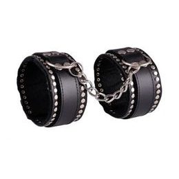 Leather leg cuffs decorated - black / black