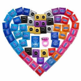 Макси пакет 55 презерватива Durex и Pasante + лубрикантен гел + вибриращ пръстен