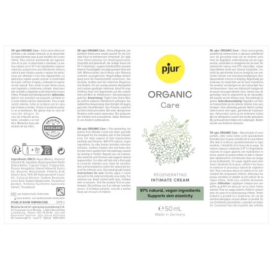 Pjur ORGANIC Care Regenerating Intimate Cream 50 ml