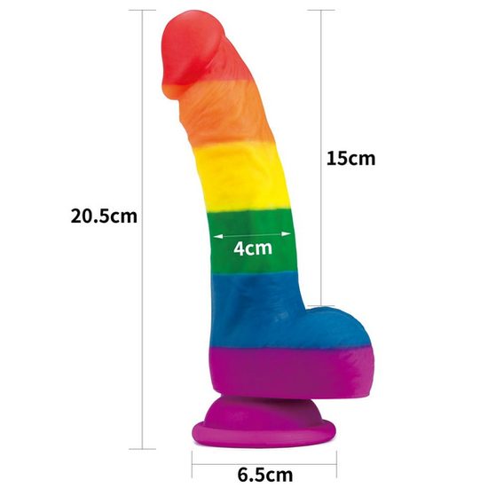 Lovetoy PRIDER LGBT rainbow dildo 8"