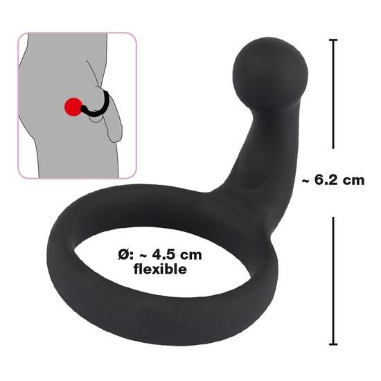Black Velvets erection ring with stimulator